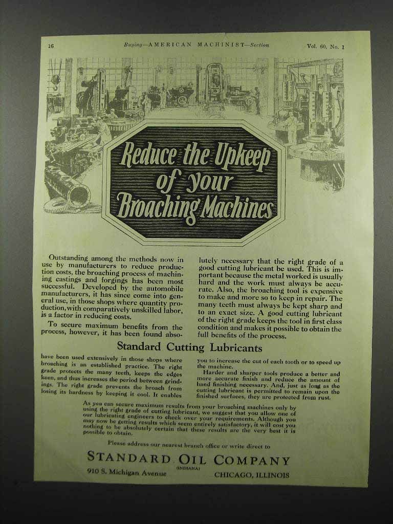 1924 Standard Oil Company Cutting Lubicrants Ad - $18.49