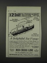 1925 Red Cross Line Ad - A Delightful Sea Voyage - $18.49