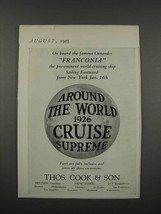 1925 Thos. Cook &amp; Son Cruise Ad - On Franconia - £14.60 GBP