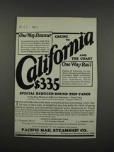 1925 Pacific Mail Steamship Co. Ad - California - £14.65 GBP