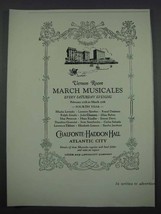 1926 Chalfonte-Haddon Hall Atlantic City Ad - Musicales - £14.78 GBP