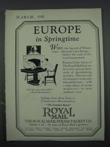 1926 Royal Mail Steam Packet Co. Ad - Europe - £14.55 GBP