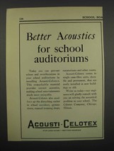 1929 Acousti-Celotex Tiles Ad - For School Auditoriums - $18.49