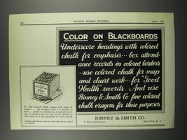1929 Binney &amp; Smith No. 400 Colored Chalk Crayon Ad - £14.52 GBP