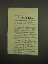 1949 Post Grape-Nuts Wheat-Meal Cereal Ad - Good Quick - £14.76 GBP