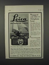 1932 E. Leitz Leica Camera Ad - Snapped With - £14.72 GBP