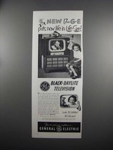 1951 General Electric Black-Daylite TV Model 17C107 Ad - £14.54 GBP