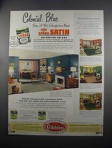 1951 Glidden Spred Satin Paint Ad - Colonial Blue - £14.53 GBP