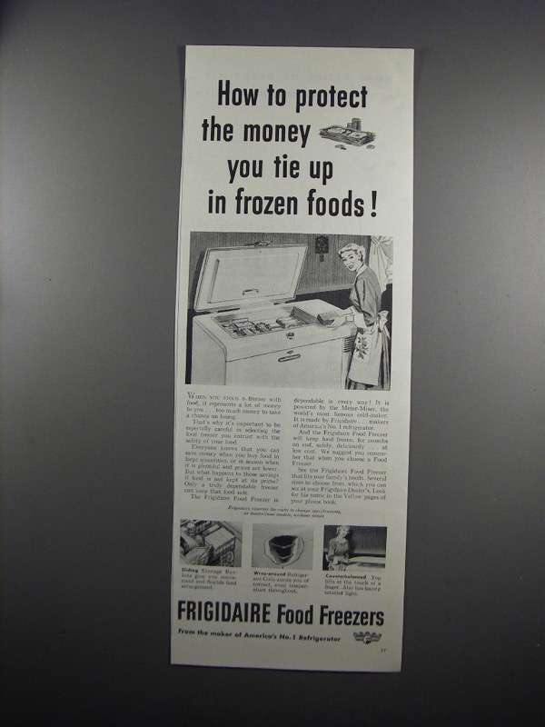 Primary image for 1951 Frigidaire Food Freezer Ad - Protect the Money