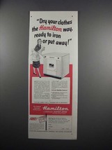 1951 Hamilton Clothes Dryer Ad - Ready to Iron - £14.45 GBP