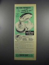 1949 Hamilton Beach Food Mixer Ad - One-Hand - £14.85 GBP