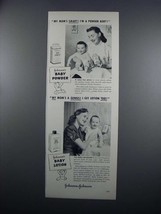 1949 Johnson&#39;s Baby Powder and Baby Lotion Ad - £14.54 GBP