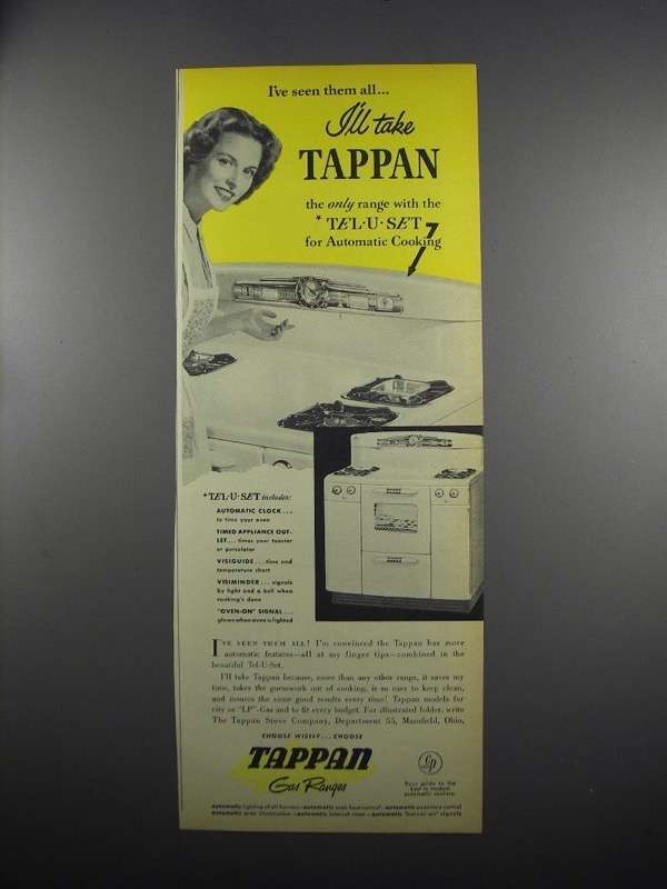1949 Tappan Tel-U-Set Range Ad - I'll Take - $18.49