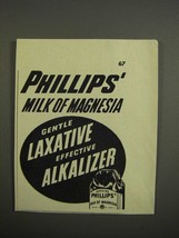 1952 Phillips&#39; Milk of Magnesia Ad - Gentle Laxative - £14.54 GBP