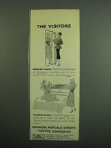 1950 Cannon Percale Sheets Ad - The Visitors - $18.49