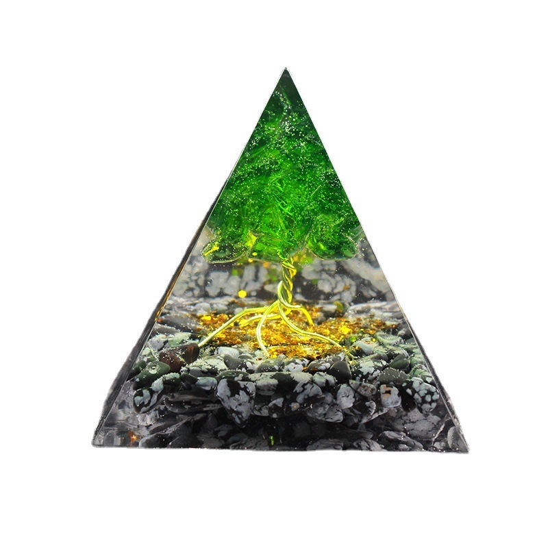Natural Orgonite Pyramid Reiki Amethyst Energy Healing Chakra Meditation... - $11.99