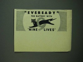 1950 Eveready Battery Ad - With Nine Lives - £14.53 GBP