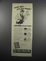 1950 Johns-Manville Rock Wool Insulation Ad - $18.49