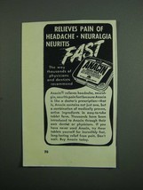1951 Anacin Medicine Ad - Relieves Pain - £14.54 GBP