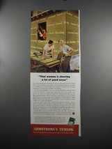 1951 Armstrong&#39;s Temlok Sheathing Ad - Woman Good Sense - £14.78 GBP