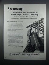 1954 Armstrong&#39;s Temlok Sheathing Ad - Announcing! - £14.78 GBP