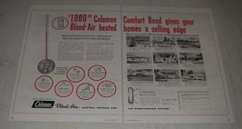 1954 Coleman Blend-Air Central Heating & Air Ad - $18.49