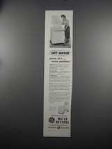 1951 G.E. Automatic Electric Water Heater Ad - Plenty - $18.49