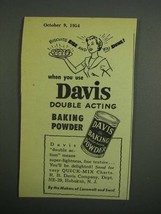 1954 Davis Baking Powder Ad - Biscuits Rise and Shine - £14.62 GBP