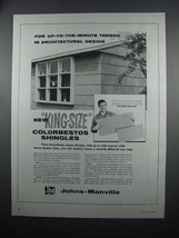 1954 Johns-Manville King-Size Colorbestos Shingles Ad - £15.01 GBP