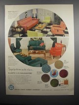 1954 United States Rubber Naugahyde Ad - For Rooms - £14.54 GBP