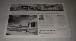 1954 United States Steel Homes Ad - Sold 155 Gunnisons - $18.49