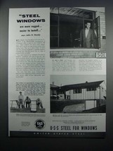 1954 United States Steel Windows Ad - More Rugged - $18.49