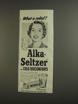 1955 Alka-Seltzer Medicine Ad - What a Relief - $18.49