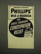 1952 Phillips&#39; Milk of Magnesia Ad - Antacid-Laxative - £14.54 GBP