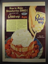 1952 Reddi-Wip Whipped Cream Ad - Strawberries Sing! - £14.55 GBP