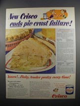 1953 Crisco Shortening Ad - Cheese-Apple Pie Recipe - $18.49