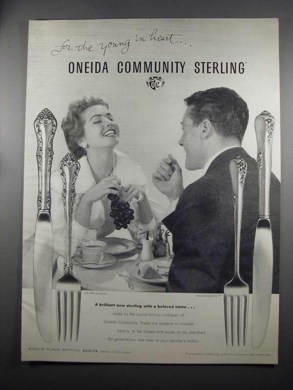 1953 Oneida Community Sterling Silverware Ad - £14.81 GBP