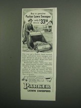 1953 Parker Lawn Sweeper Ad - £14.85 GBP