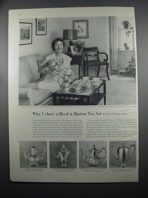 1953 Reed & Barton Pilgrim Sterling Service Ad - $18.49