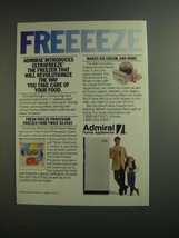 1984 Admiral Ultrafreeze Freezer Ad - Freeeeze - £14.78 GBP