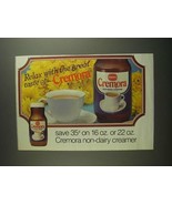 1984 Borden Cremora Non-Dairy Creamer Ad - Relax With - $18.49