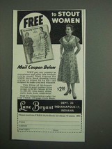1954 Lane Bryant Fashion Ad - To Stout Women - $18.49