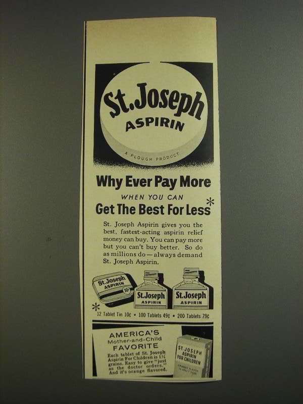 1955 St. Joseph Aspirin Ad - Why Pay More - $18.49