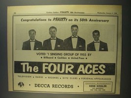 1956 Decca Records The Four Aces Ad - Variety 50th - $18.49