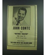 1956 John Conte Ad - Host Matinee Theater NBC - £14.78 GBP