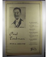 1956 Paul Taubman Musical Director Ad - Peter Hayward - £14.54 GBP