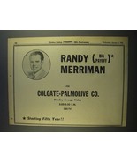 1956 Randy (Big Payoff) Merriman Ad - CBS-TV - £14.54 GBP