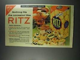 1956 Ritz Crackers Ad - Nothing Fits the Occasion Like - £14.48 GBP