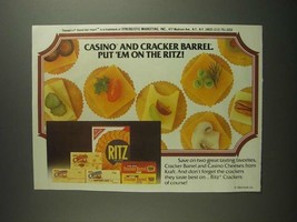 1984 Nabisco Ritz Crackers &amp; Kraft Casino Cheese Ad - £13.82 GBP