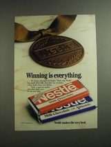 1984 Nestle Milk Chocolate with Almonds Candy Bar Ad - $18.49